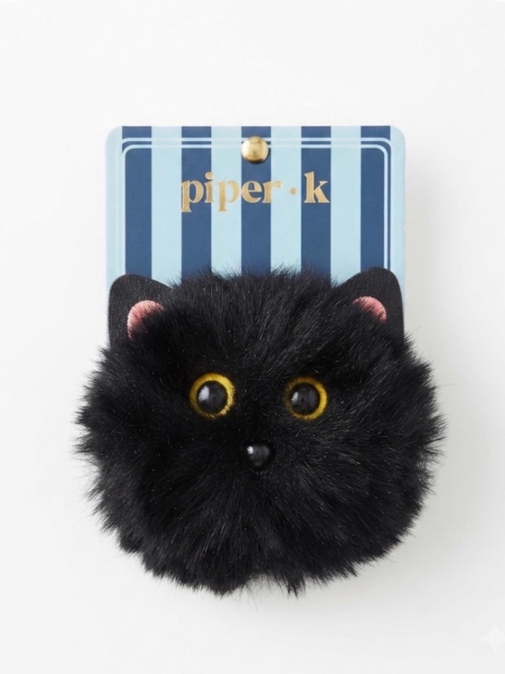 NWT ⚜️🐈‍⬛⚜️ Piper K Adorable Black Furry Cat Pom Hair Claw Clip